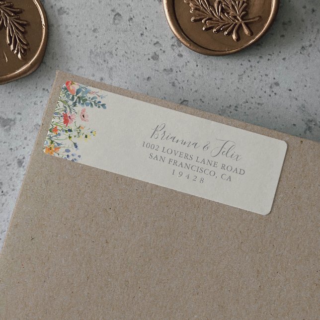 Etiqueta de Endereço de Devolução de Flor Silvestr (Criador carregado)