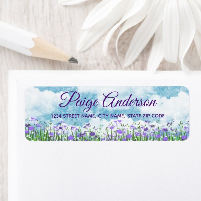 Etiqueta de Endereço de Devolução de Flores de Aqu (Insitu)