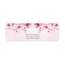 Etiqueta de Endereço de Devolução de Flores Rosa-C