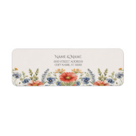 Etiqueta de Endereço de Devolução de Flores Selvag