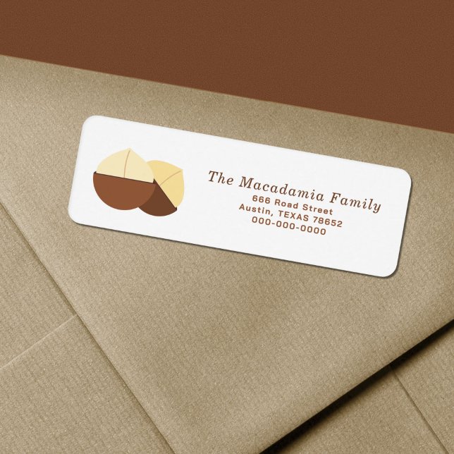 Etiqueta de Endereço de Devolução de Loucos Macada (Macadamia Nuts Return Address Label)
