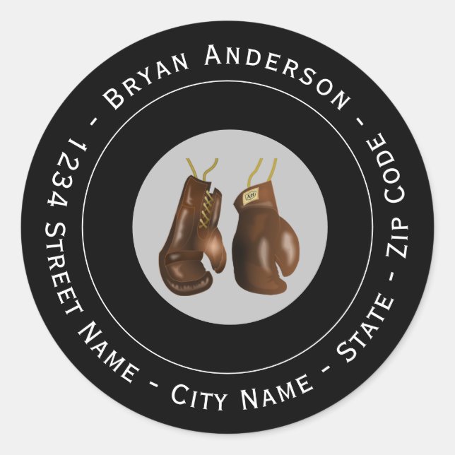 Etiqueta de Endereço de Devolução de Luvas de Boxi (Frente)