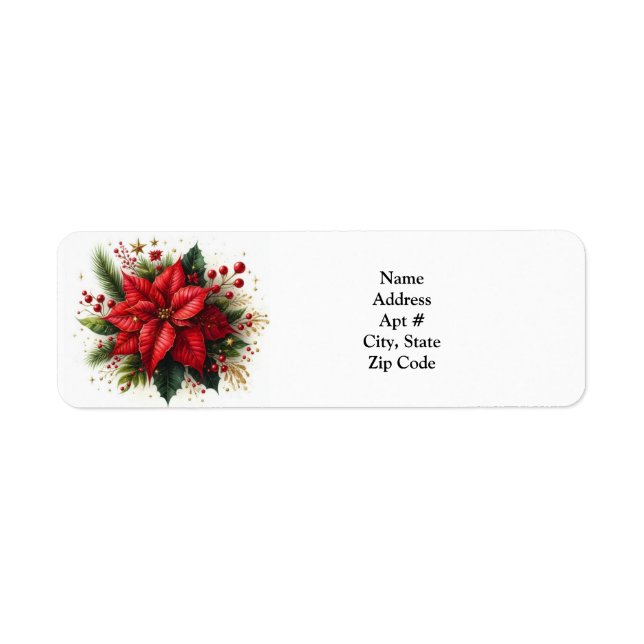 Etiqueta de Endereço de Devolução de Natal com Poi (Frente)