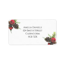 Etiqueta de Endereço de Devolução de Natal Elegant