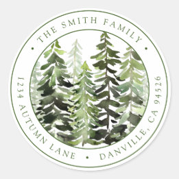 Etiqueta de Endereço de Devolução de Natal Redonda