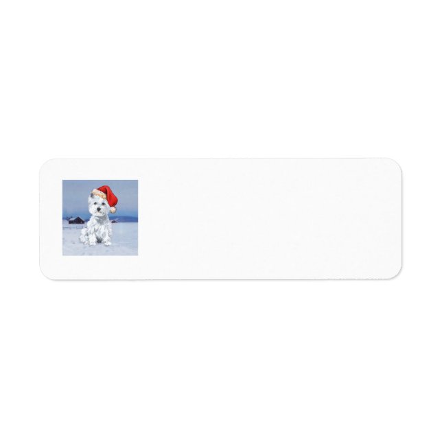 Etiqueta de Endereço de Devolução de Natal Westie (Frente)