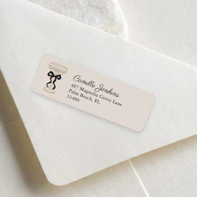 Etiqueta de Endereço de Devolução de Noiva com Laç (Bubbly Bridal Shower Return Address Label)