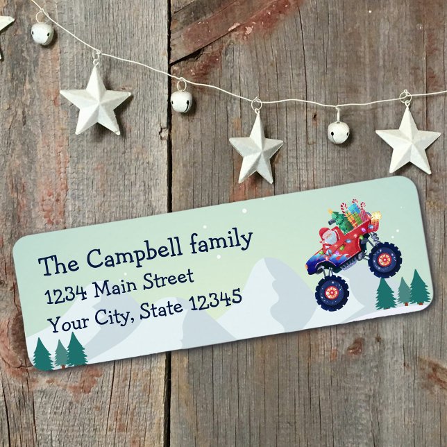 Etiqueta de Endereço de Devolução de Papais noeis  (Criador carregado)