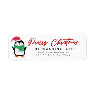 Etiqueta de Endereço de Devolução de Pinguim de