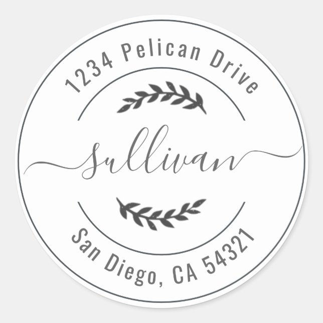 Etiqueta de Endereço de Devolução de Script de Cír (Frente)