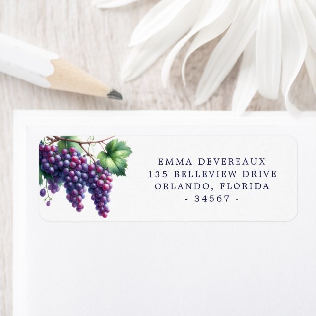 Etiqueta de Endereço de Devolução de Uvas de Aquar (Insitu)