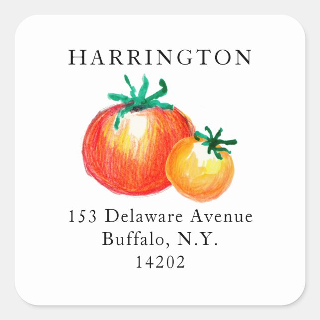 Etiqueta de Endereço de Devolução Desenhado à Mão- (Frente)