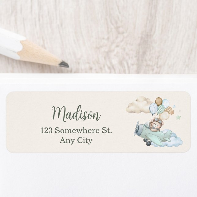 Etiqueta de Endereço de Devolução do Chá de Bebê d (We Can Bearly Wait Baby Shower Return Address Label)