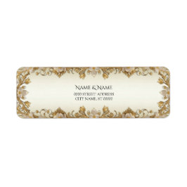 Etiqueta de Endereço de Devolução Dourada Decorati