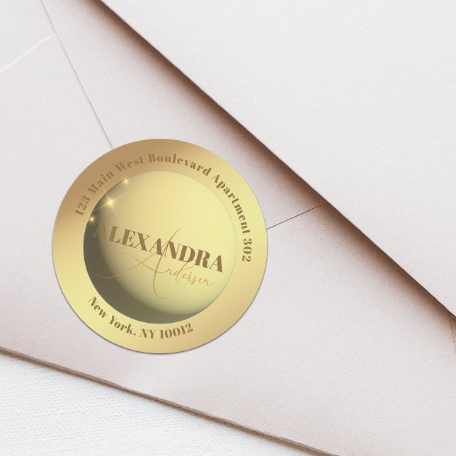 Etiqueta de Endereço de Devolução Dourado Falso Ch (Criador carregado)