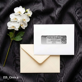 Etiqueta de Endereço de Devolução Elegante Preto B