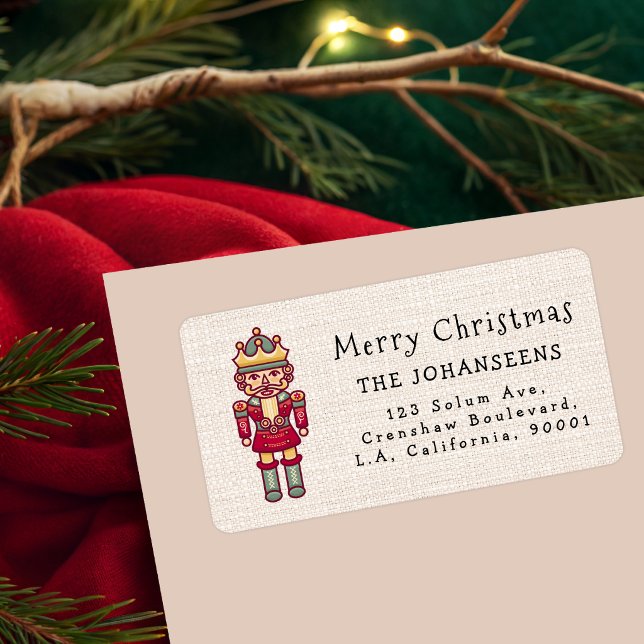 Etiqueta de Endereço de Devolução em Lona de Natal (Criador carregado)