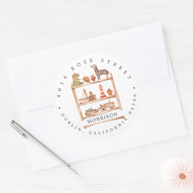 Etiqueta de Endereço de Devolução | Festa de Bebê  (Envelope)