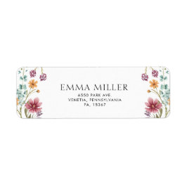Etiqueta de Endereço de Devolução Floral