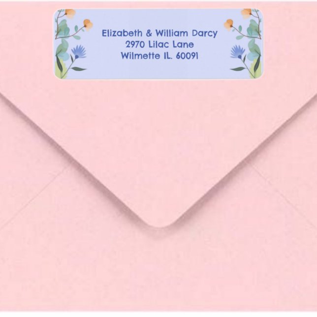 Etiqueta de Endereço de Devolução Floral Amarelo e (Criador carregado)