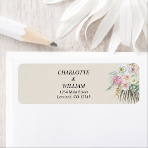 Etiqueta de Endereço de Devolução Floral Bohemian