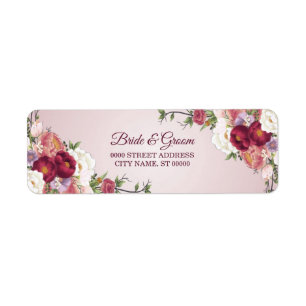 Etiqueta de Endereço de Devolução Floral Colorida