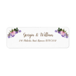 Etiqueta de Endereço de Devolução Floral de Lavand