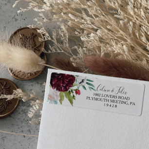 Etiqueta de Endereço de Devolução Floral do Mar