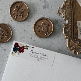 Etiqueta de Endereço de Devolução Floral Ilustrada