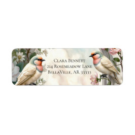 Etiqueta de Endereço de Devolução Floral LoveBird