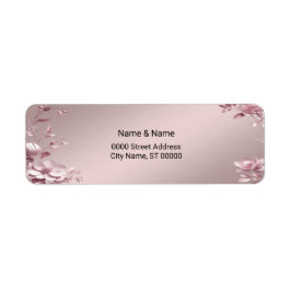 Etiqueta de Endereço de Devolução Floral Rosa Deli