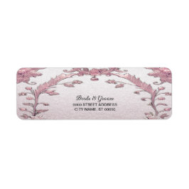 Etiqueta de Endereço de Devolução Floral Rosa Únic