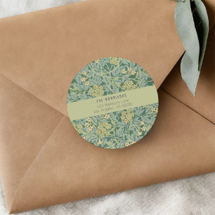 Etiqueta de Endereço de Devolução Floral Verde Ele