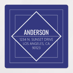 Etiqueta de Endereço de Devolução Geométrico Azul 
