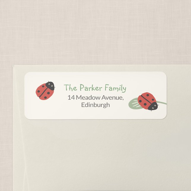 Etiqueta de Endereço de Devolução Ladybird Meadow  (Ladybird Meadow - Return Address Label)
