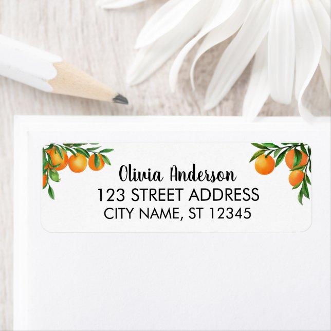 Etiqueta de Endereço de Devolução Laranja Fruta (Insitu)