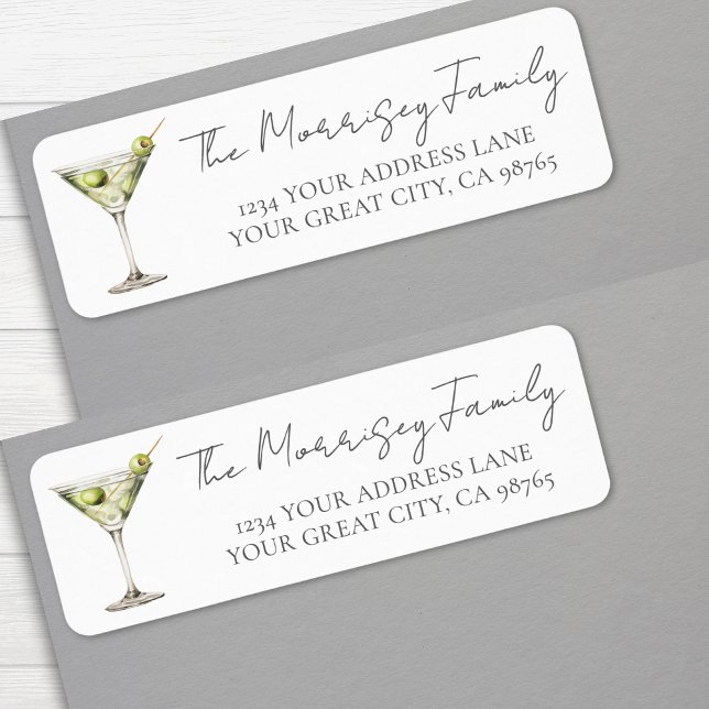 Etiqueta de Endereço de Devolução Martini (Martini Return Address Label)