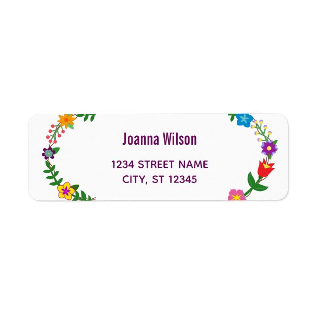 Etiqueta de Endereço de Devolução Moderna das Flor (Frente)