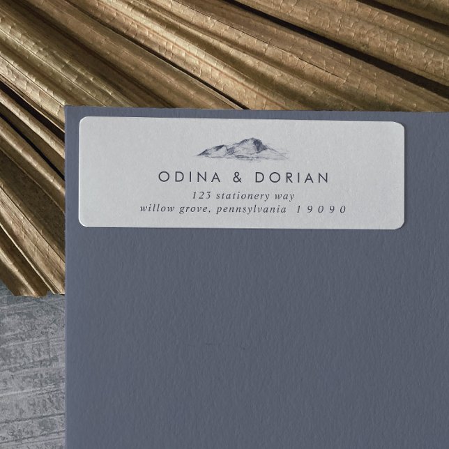 Etiqueta de Endereço de Devolução Montanha Simples (Criador carregado)