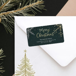 Etiqueta de Endereço de Devolução Natal Chic Alegr