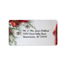 Etiqueta de Endereço de Devolução Natal Vermelho &