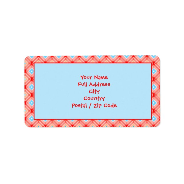 Etiqueta de Endereço de Devolução Padrão Vermelho  (Frente)