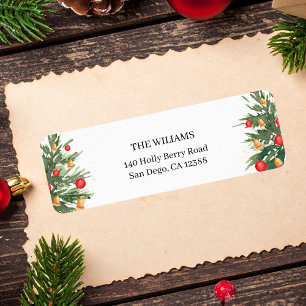 Etiqueta de Endereço de Devolução para o Natal