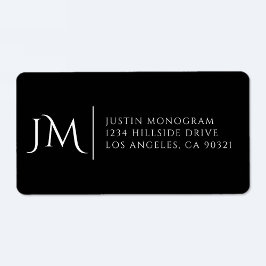 Etiqueta de Endereço de Devolução Preto e Branco M