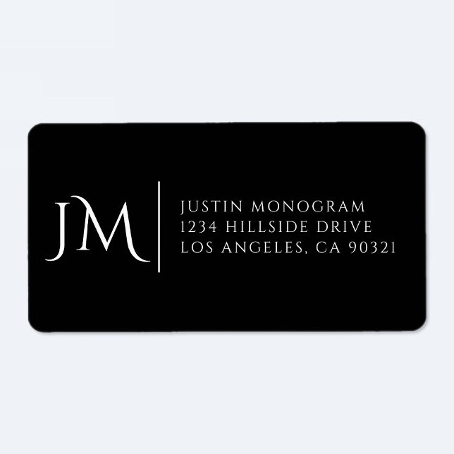 Etiqueta de Endereço de Devolução Preto e Branco M (Criador carregado)