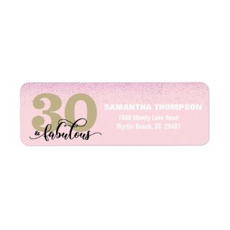 Etiqueta de Endereço de Devolução Rosa 30 e Fabulo