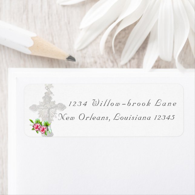 Etiqueta de Endereço de Devolução Rosa católica de (Insitu)