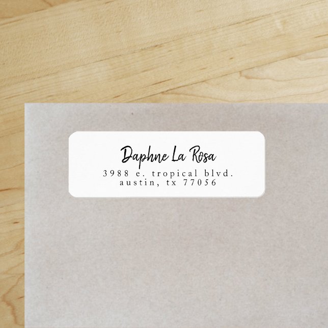 Etiqueta de Endereço de Devolução Simples Boho Chi ("Everyday is abundantly beautiful." 
Sincerely Best Wishes from Lucky Design World)