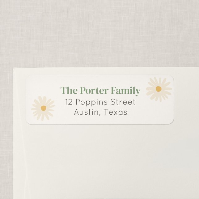 Etiqueta de Endereço de Devolução Wildflower Fligh (Wildflower Flight - Daisy Return Address Label)