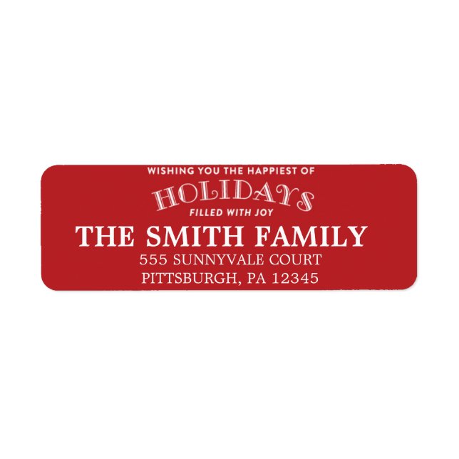 Etiqueta de Endereço de Feriado (Frente)